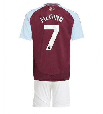 Aston Villa John McGinn #7 Primera Equipación Niños 2024-25 Manga Corta (+ Pantalones cortos)